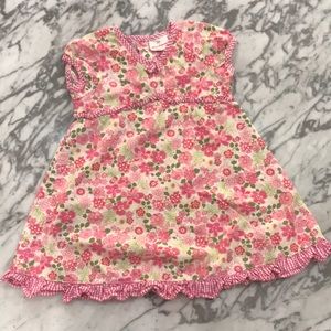 6/$15 Hanna Andersson floral pink gingham dress